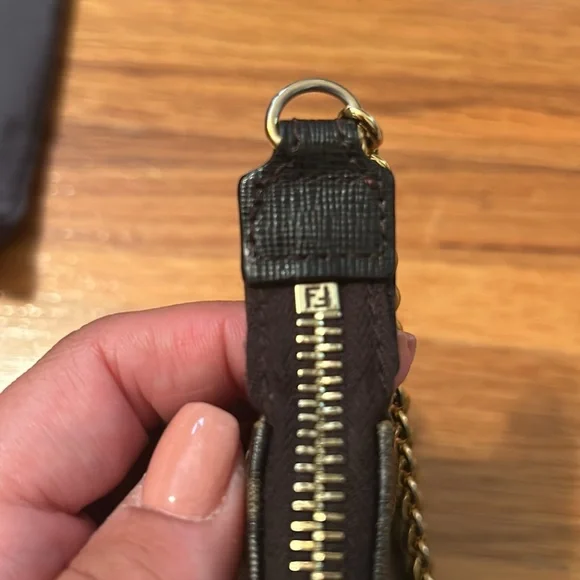 Authentic Fendi Chain Pochette Zucca Coated Canvas - Picture 11 of 12